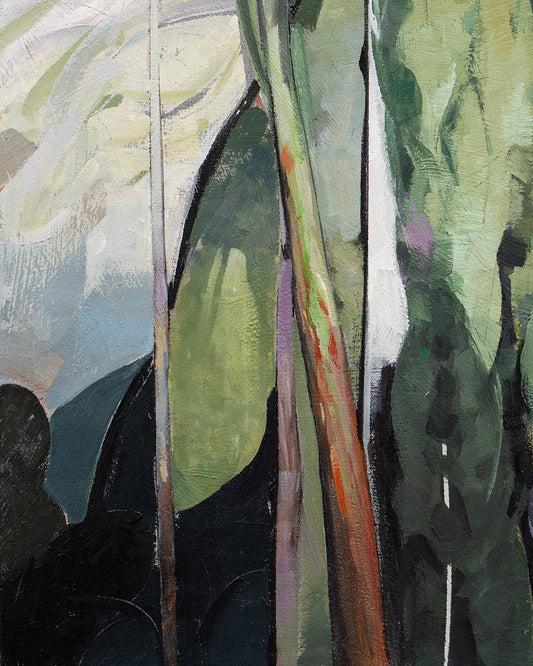 Hill With a Blue Stream , 28in x 28in acrylic on canvas