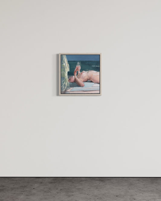 Getting Up , oil on panel 18in x 18in x 1in , unframed.