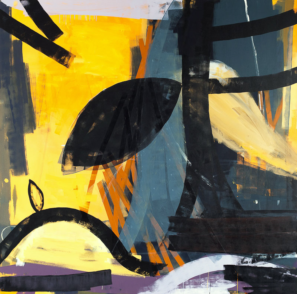 "Forest interior" acrylic 84x84in Private Collection