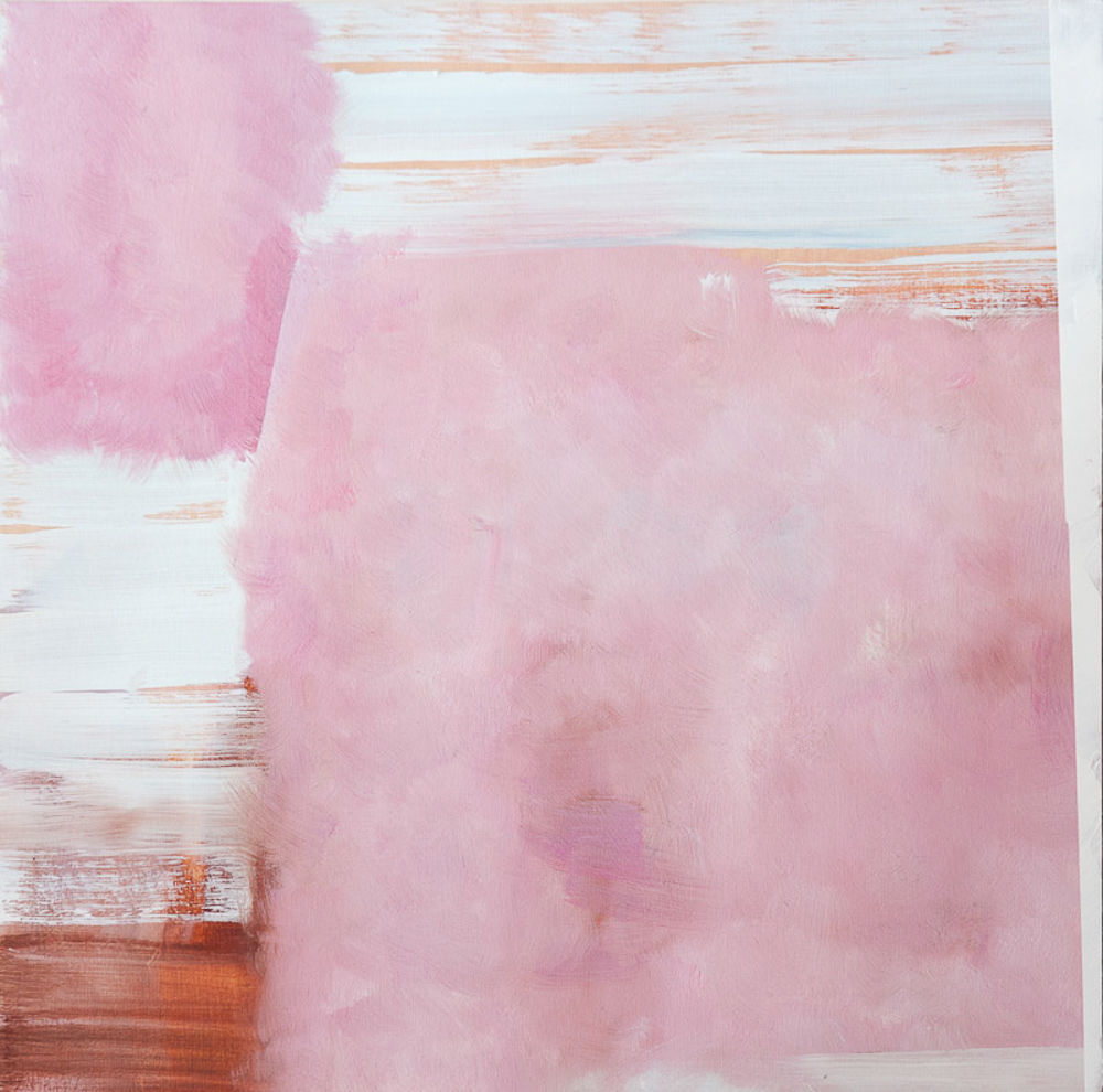 "Carpet" oil on board, 16x16in